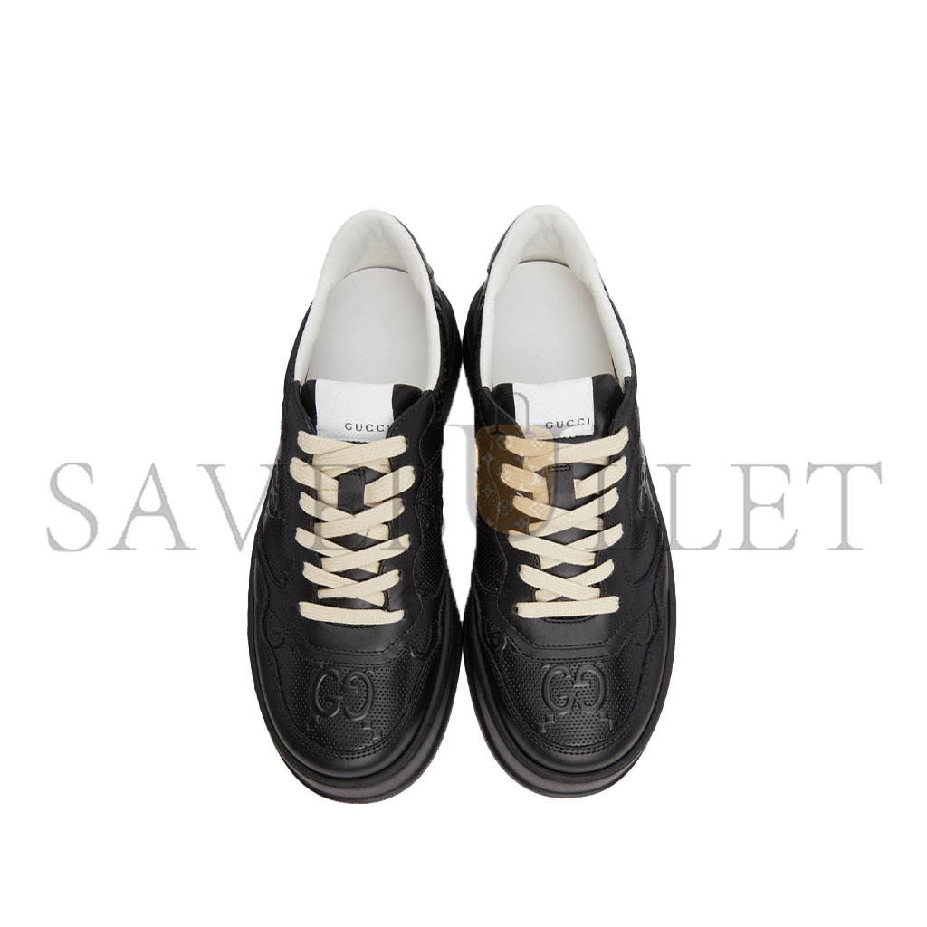 GUCCI BLACK GG EMBOSSED SNEAKERS 669582